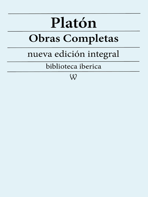 Title details for Platón Obras completas by Platón - Available